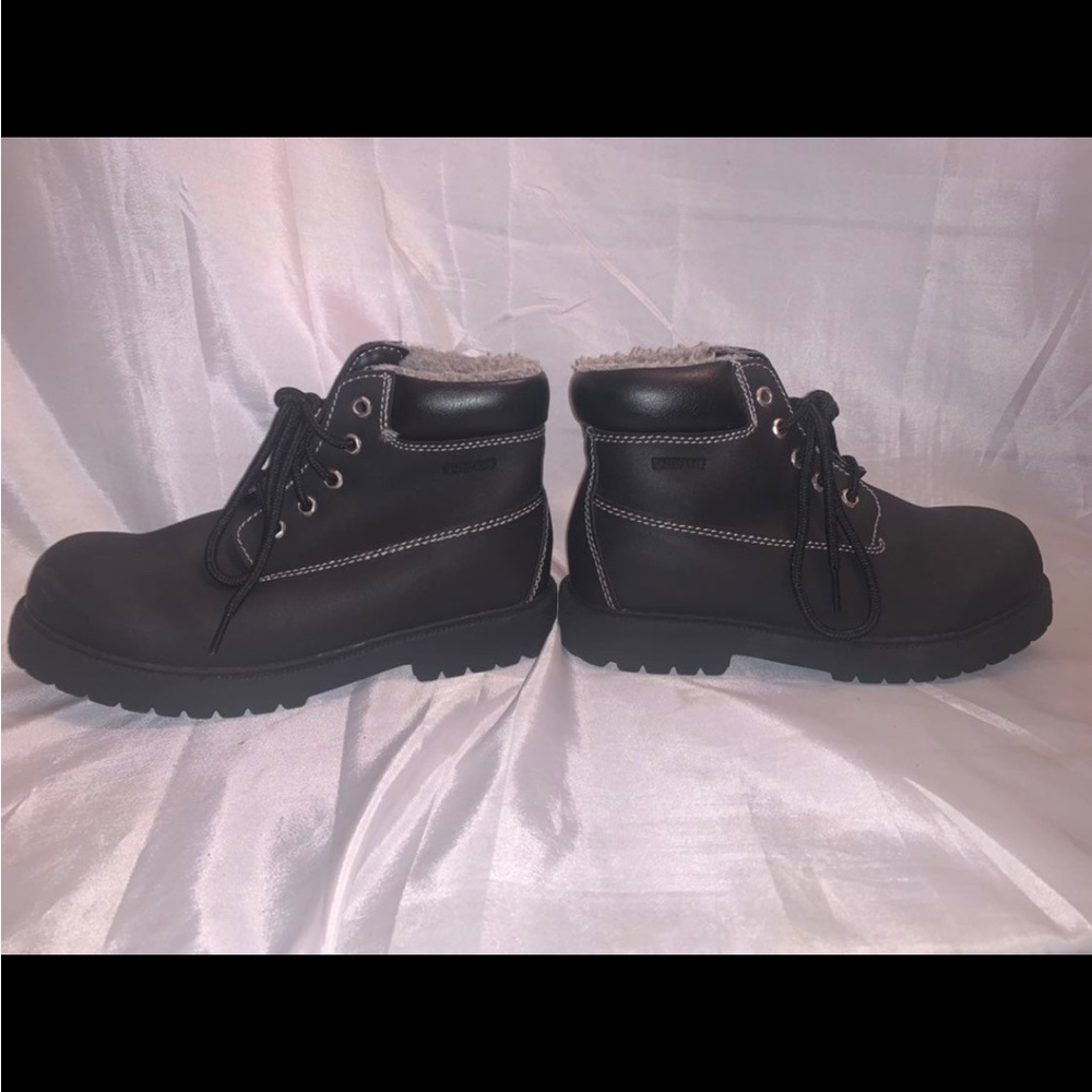 Smart Fit Waterproof Boots Boy Kid Youth 4 Winter Rain Hiking Black Lace Up